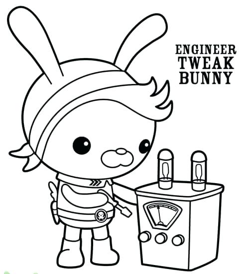 500x552 Octonauts Coloring Page Coloring Pages Tweak Bunny Octonauts
