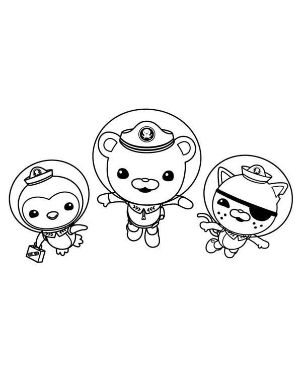 600x775 Kwazii And Peso And Captain Barnacles Swimming In The Octonauts