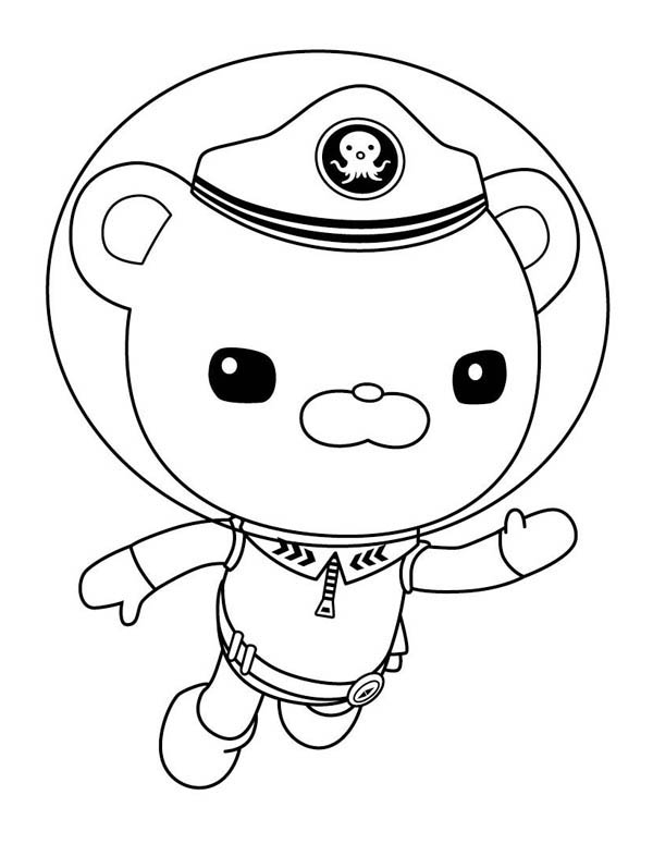 600x775 Captain Barnacles Swim In The Octonauts Coloring Page