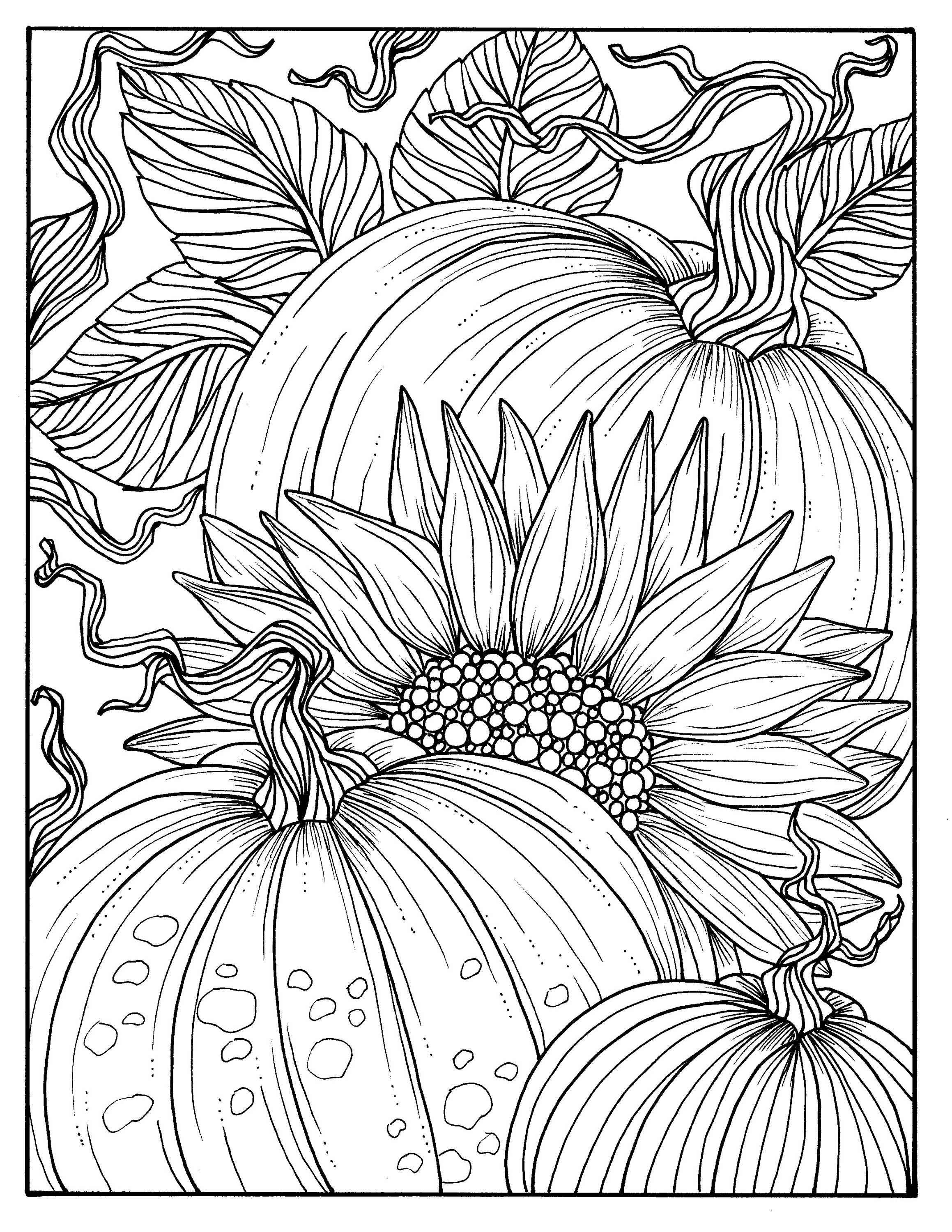 2318x3000 5 Pages Fabulous Fall Digital Downloads To Color Punpkins