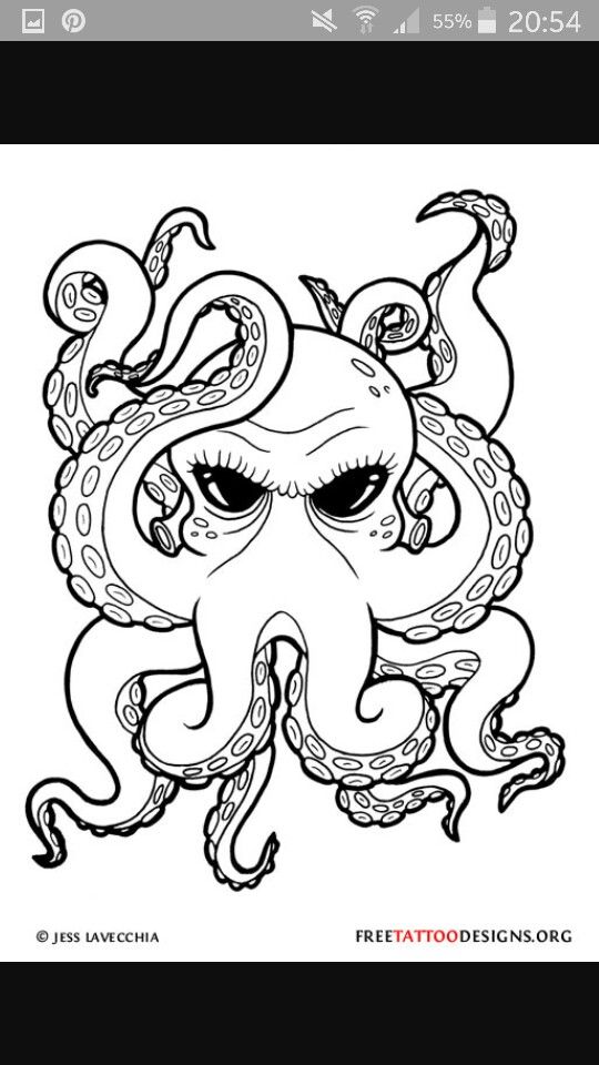 540x960 19 Best Pretty Cartoon Octopus Tattoo Designs Images