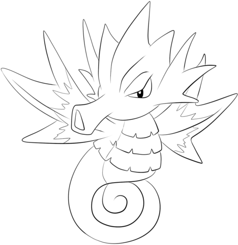 468x480 Seadra Coloring Page Colouring Yay