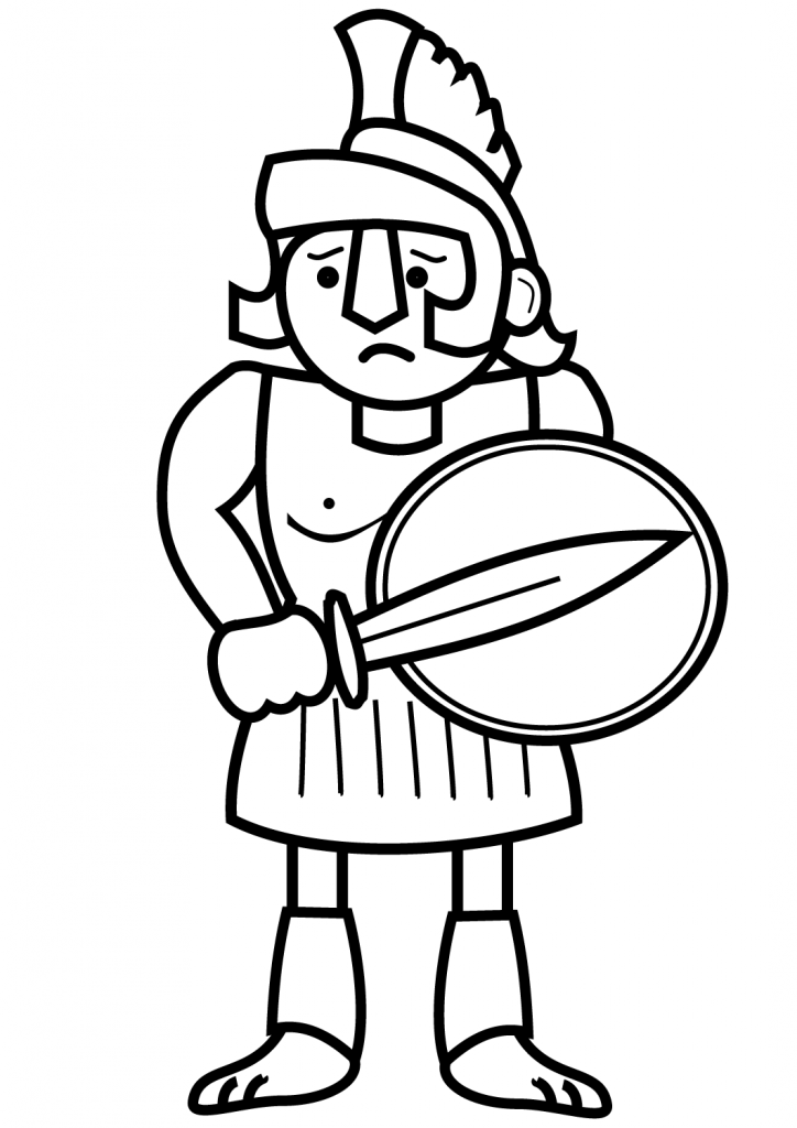 724x1024 Greek Soldier Coloring Page Picture