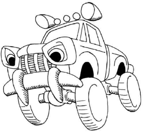500x459 Off Road Cartoon Car Coloring Page