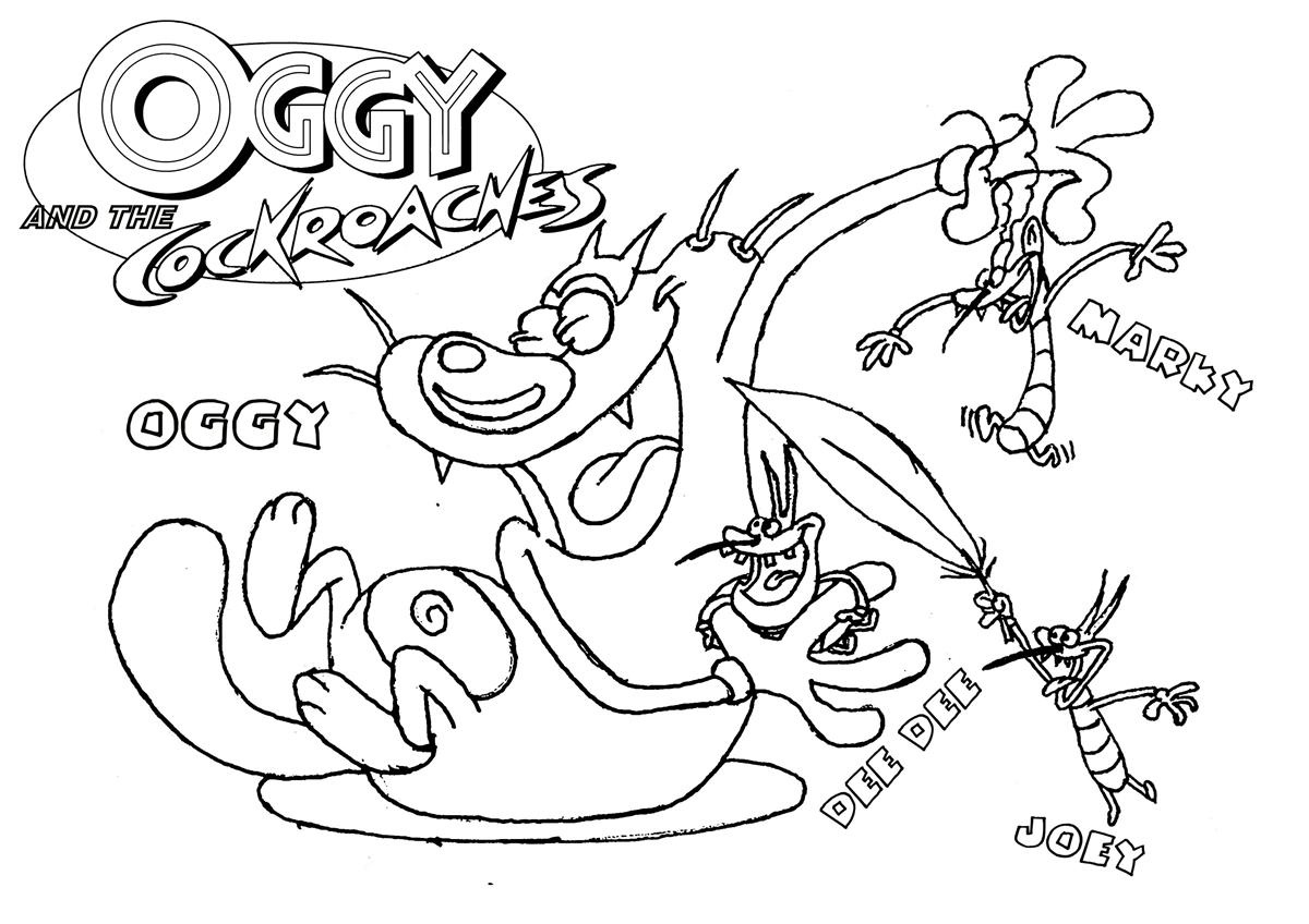 1200x848 Oggy And The Cockroaches Coloring Pages Printable Coloring Book