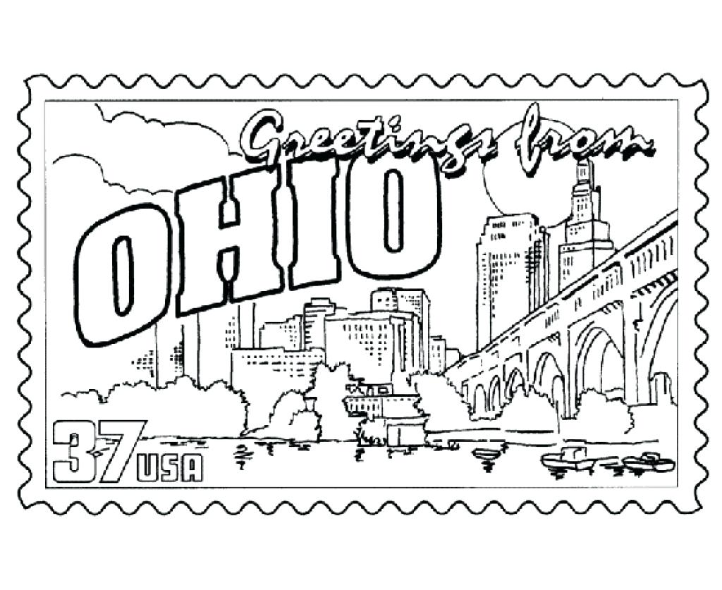 1024x837 Ohio State Flag Coloring Page Within Pages
