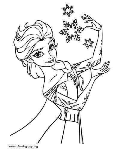 Olaf And Elsa Coloring Pages