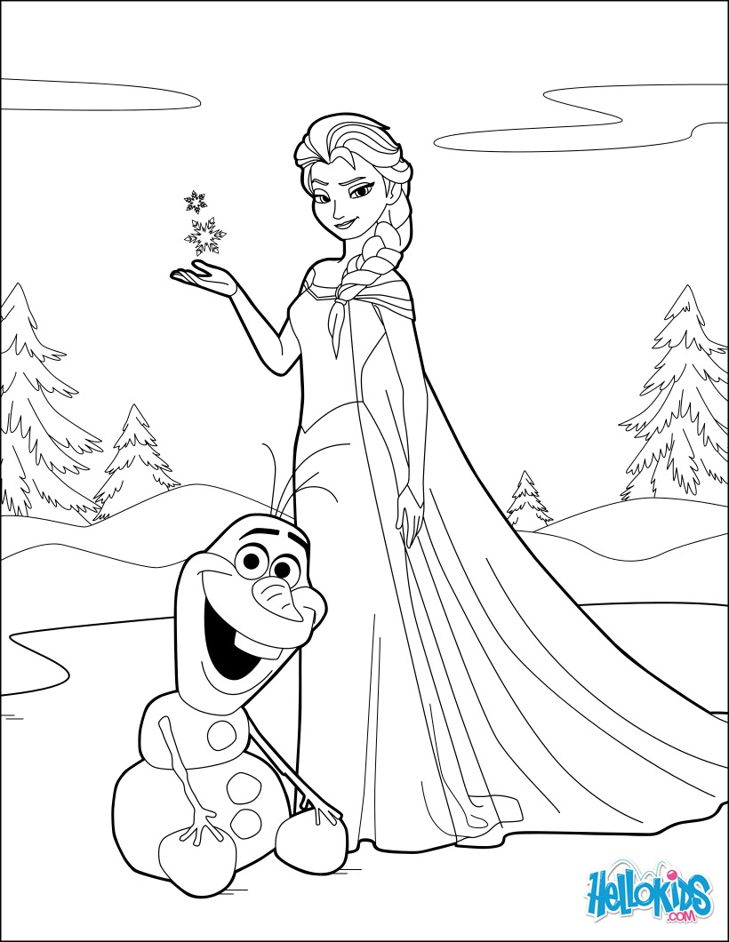820x1060 Elsa Amp Olaf Coloring Pages