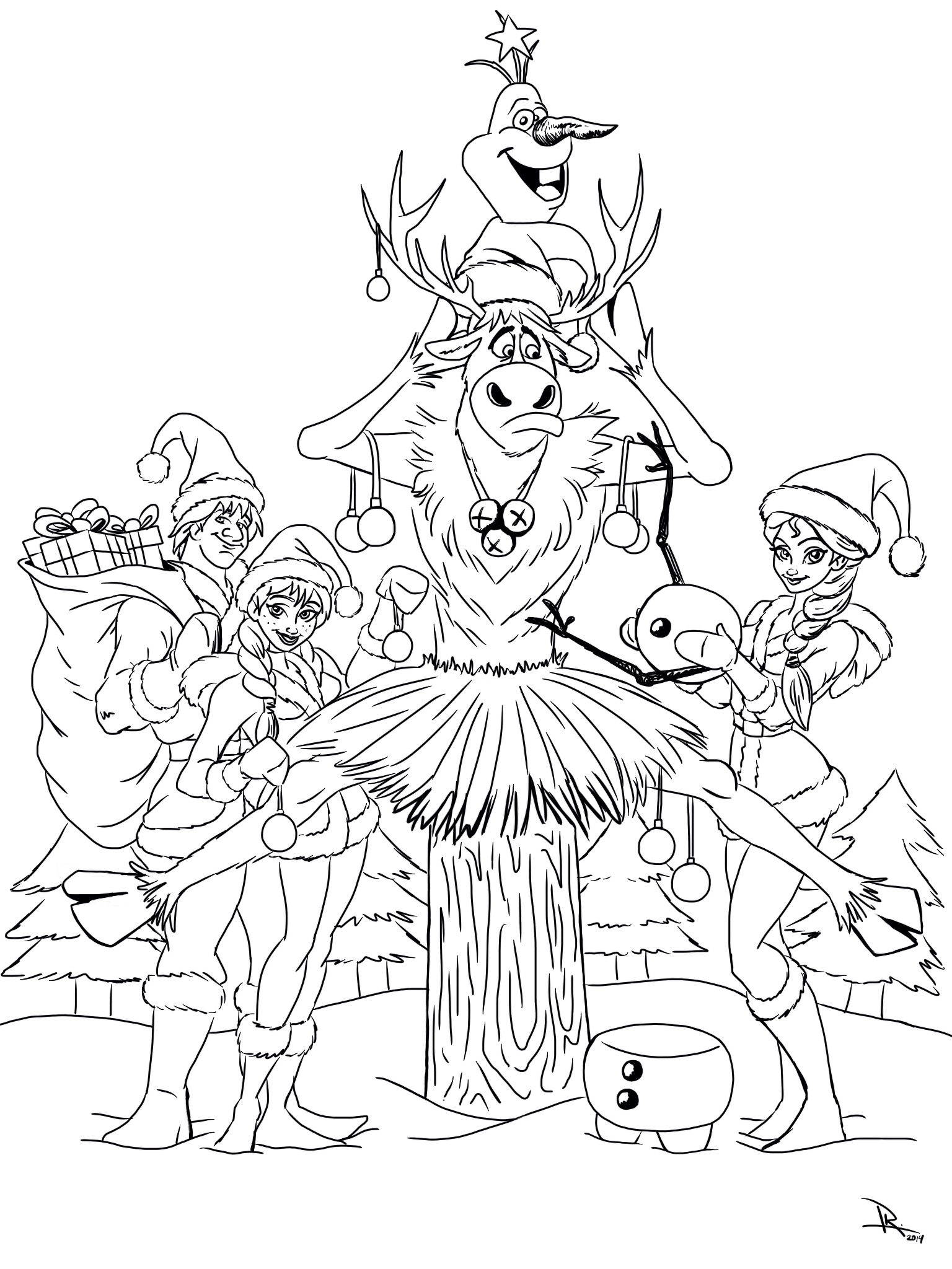 1536x2048 Elsa Coloring Pages For Christmas
