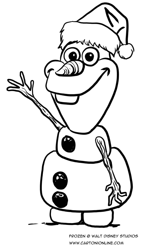 523x850 Olaf The Snowman Coloring Pages The Snowman With Christmas Hat