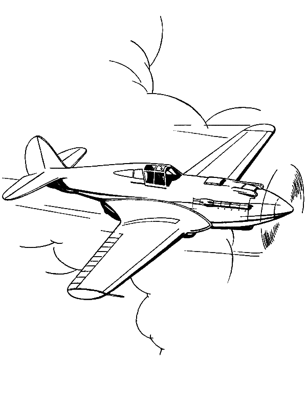 600x800 P51 Mustang Us Fighter Airplane Coloring Page