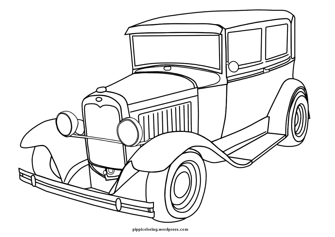 1123x794 Coloring Pages Antique Cars