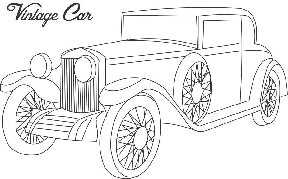 926x577 Vintage Car Coloring Printable Page For Kids 3