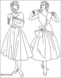 236x304 Vintage Fashion Style 1800's To 1900's Coloring Pages