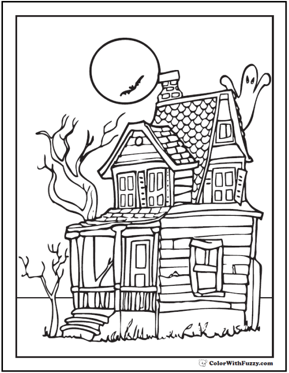 Old House Coloring Page