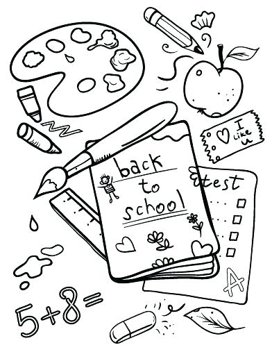 392x507 School House Coloring Page Coloring Pages For Back To School