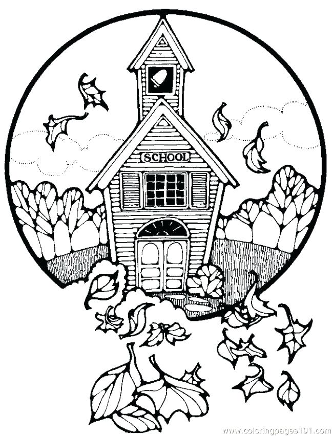 650x852 Amazing School House Coloring Page House Coloring Pages School