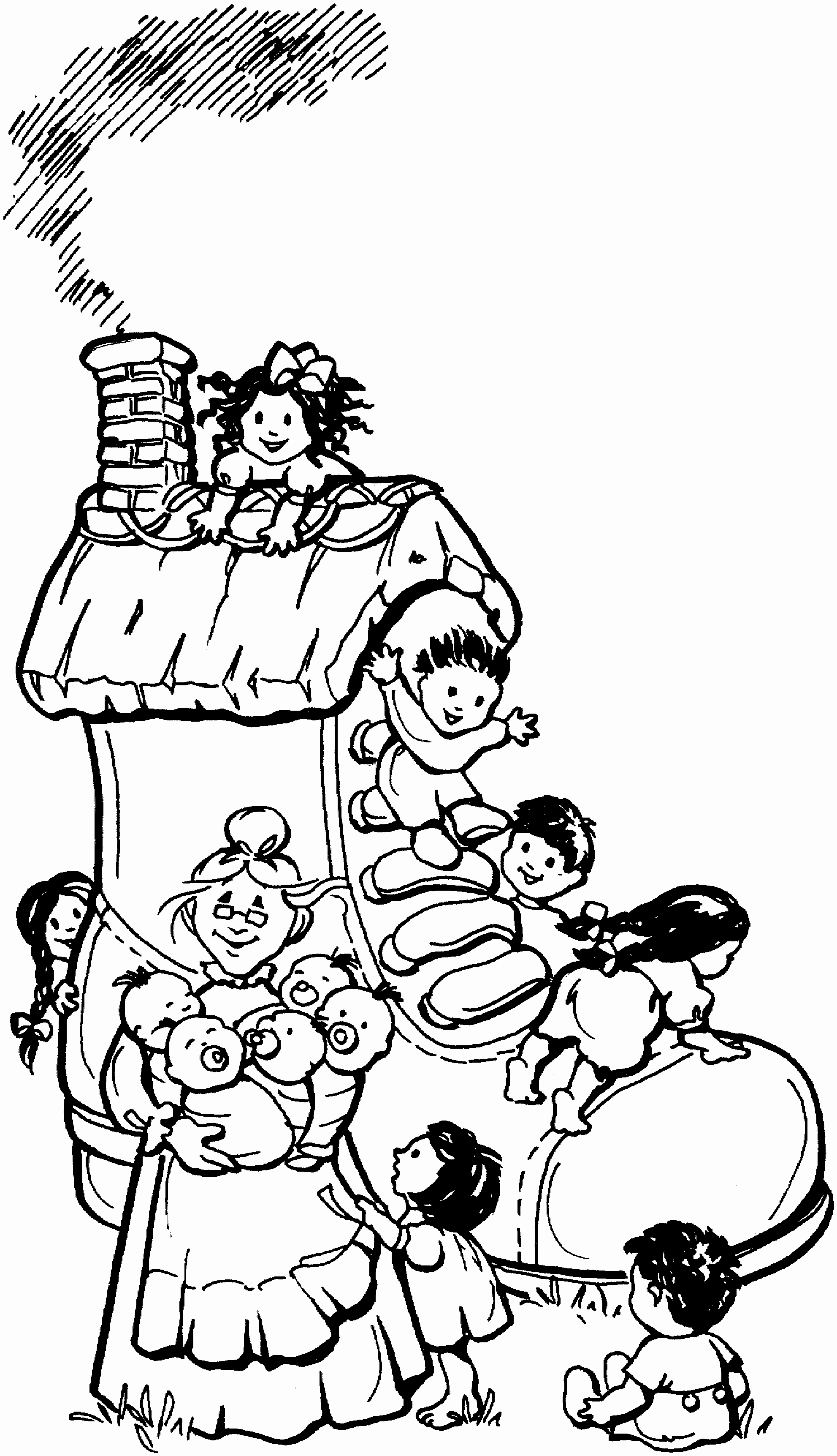 Old Lady Coloring Page