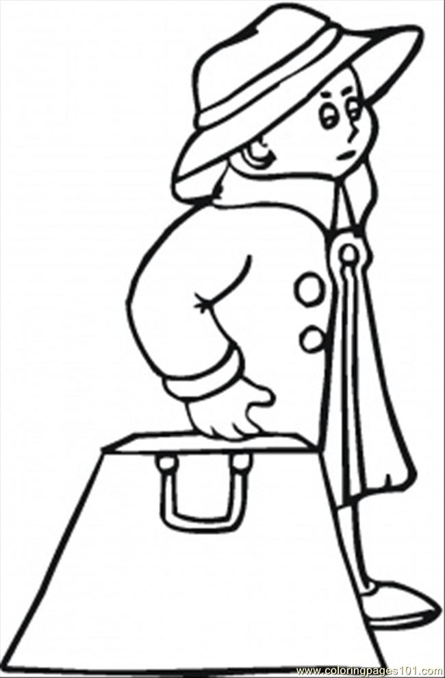 650x989 Old Lady With Full Bags Coloring Page