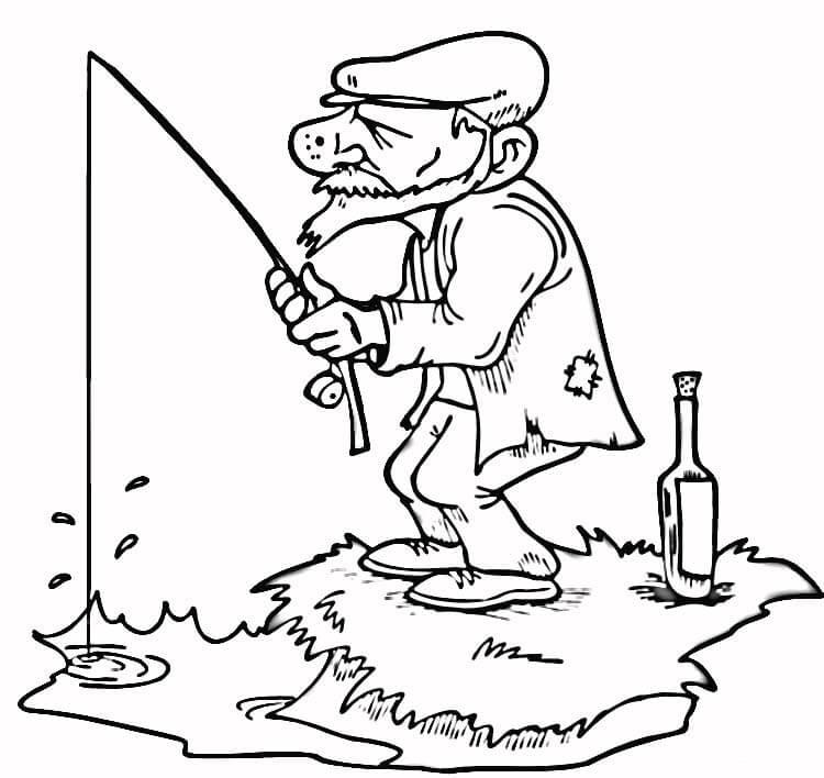 750x708 Old Man Fisher Coloring Pages