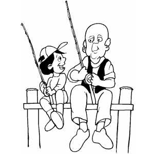 300x300 Old Man Fishing With Boy Coloring Sheet