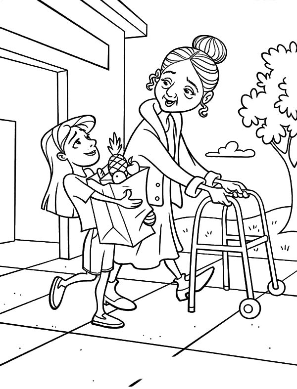600x787 Pictures Old People Coloring Pages,