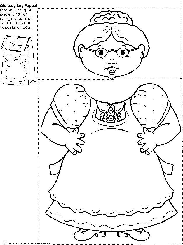 627x840 There Was An Old Lady Who Swallowed A Paper Bag Puppet