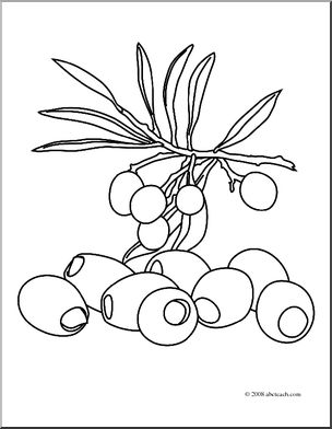 304x392 Clip Art Fruit Olives (Coloring Page) I Abcteach