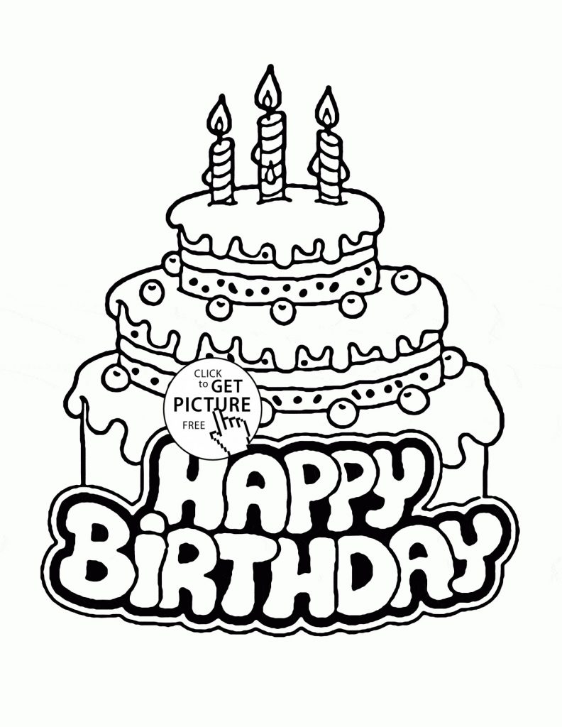 792x1024 Birthday Cake Colore Preschool Coloringes Colouring Happy