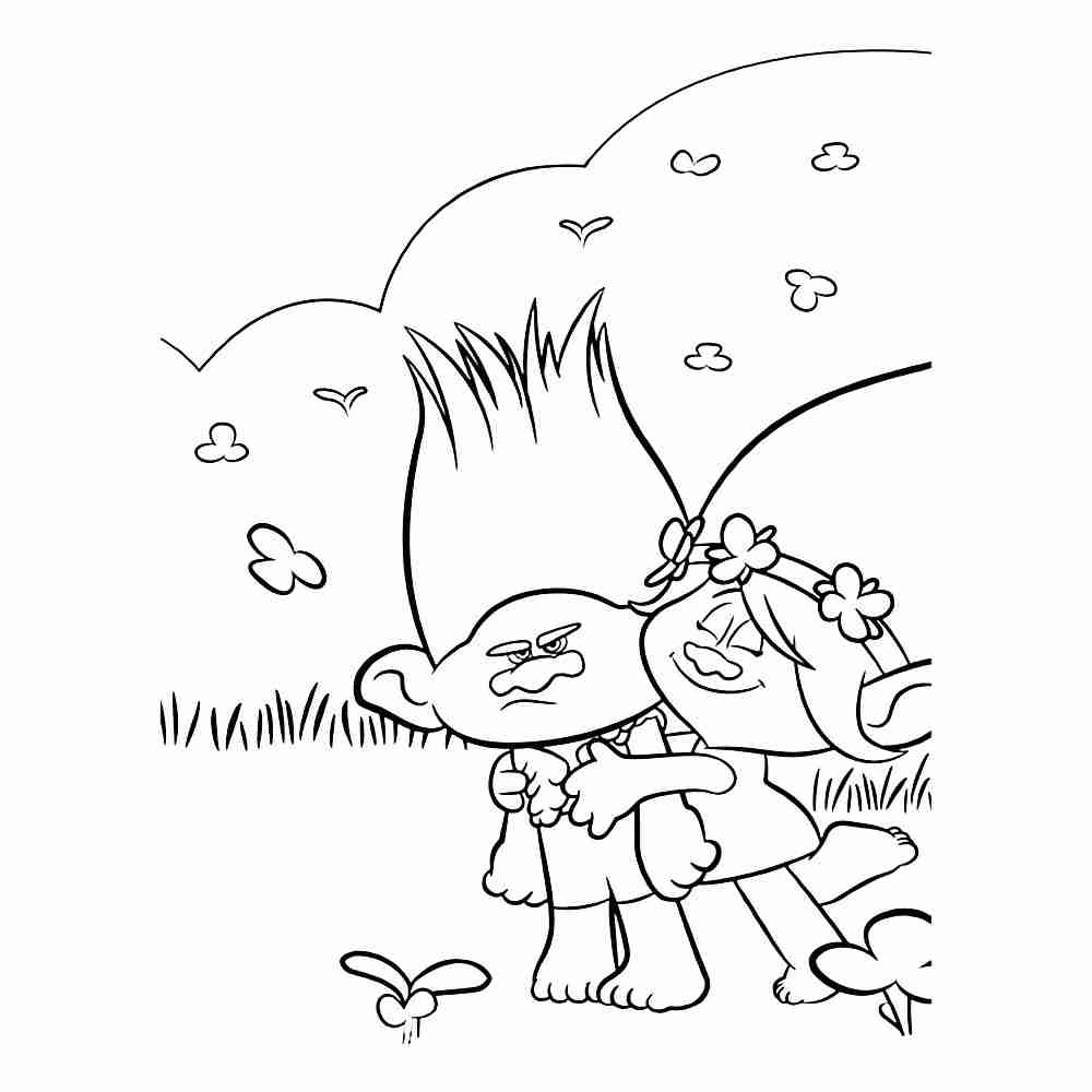 1000x1000 Trolls Coloring Pages Free Printable With Branch Troll Page