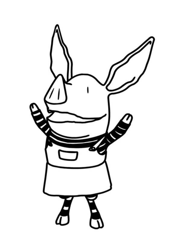 600x834 Olivia The Pig Is So Happy Coloring Page