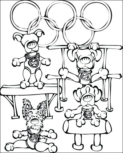 400x498 Olympic Rings Coloring Page Doggy Gymnastics Coloring Page Olympic