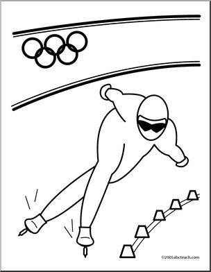 304x392 Coloring Page Speed Skating