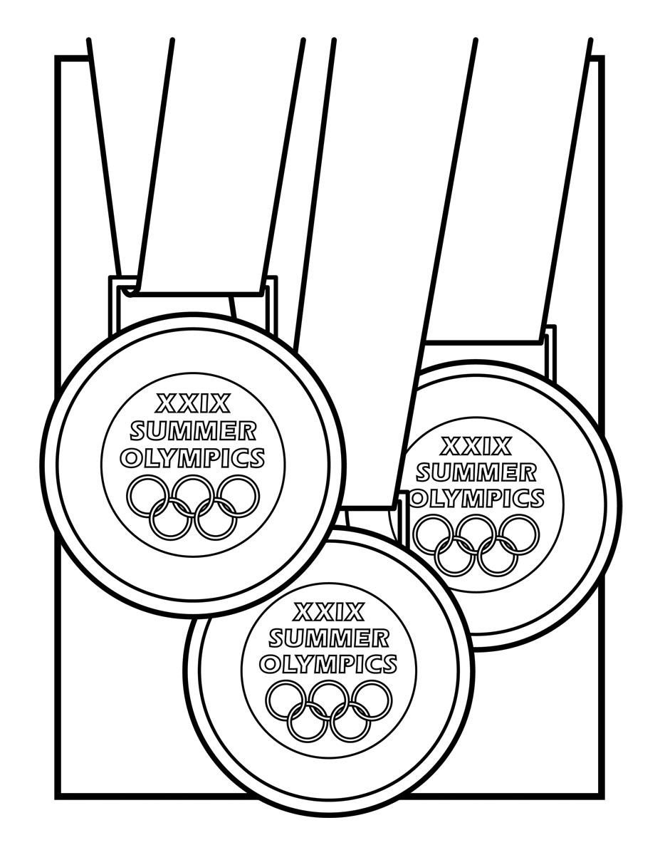 927x1200 Olympic Torch Coloring Page