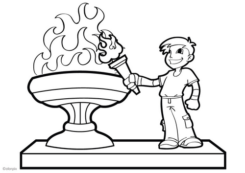 500x354 Olympic Torch Coloring Page