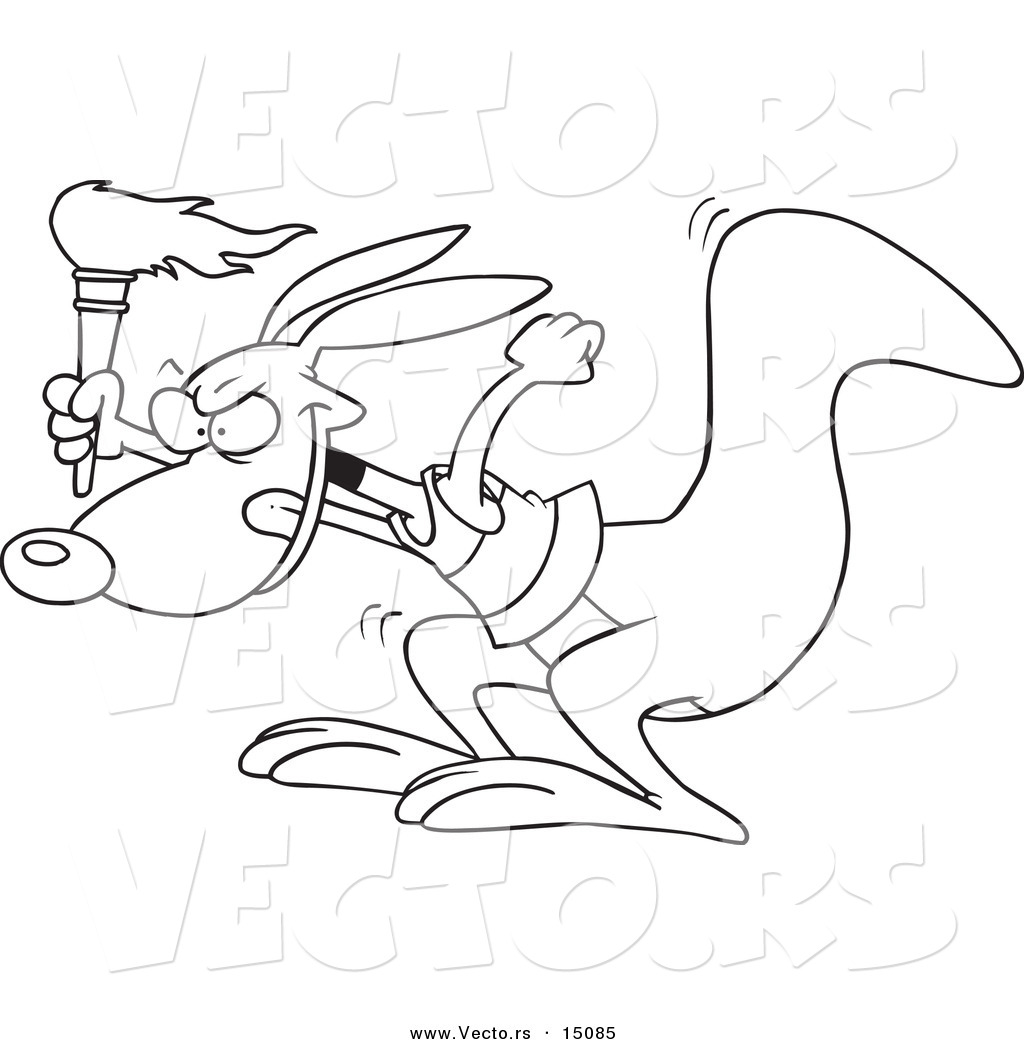 1024x1044 Vector Of A Cartoon Olympic Kangaroo With A Torch