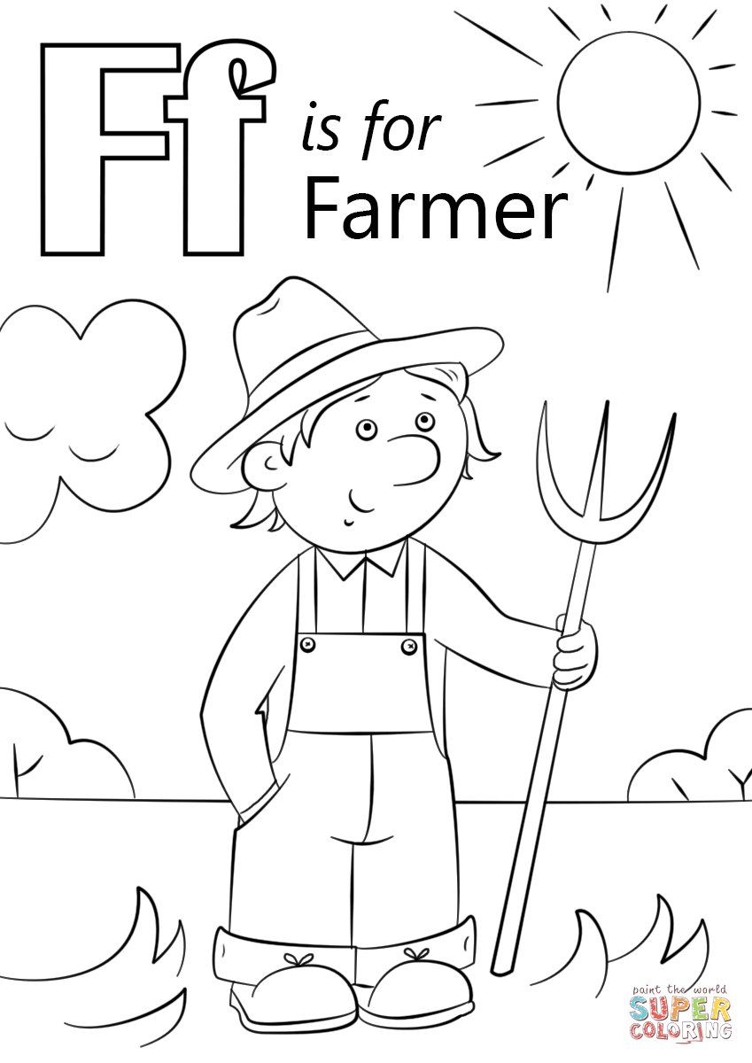 849x1200 Letter F Is For Farmer Coloring Page Free Printable Pages