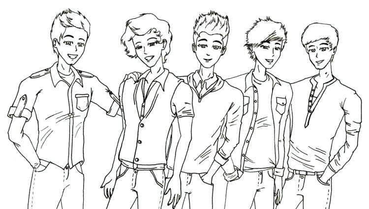 750x425 One Direction Coloring Pages Cartoon Creative 1 For Girls