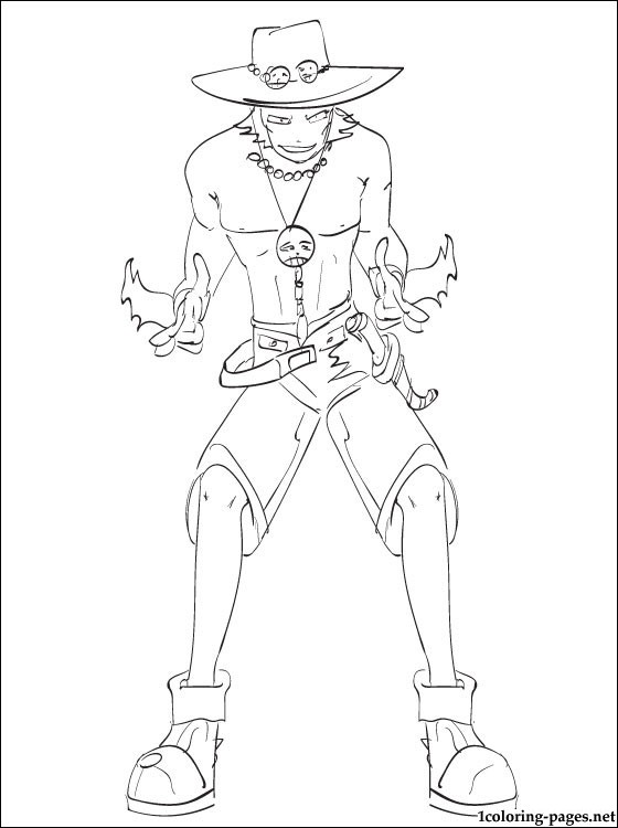 560x750 Coloring Page Portgas D. Ace One Piece Coloring Pages