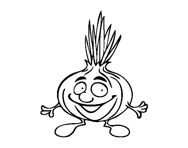 600x470 Onion Coloring Page
