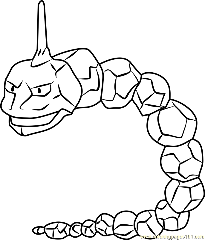 686x800 Onix Pokemon Go Coloring Page