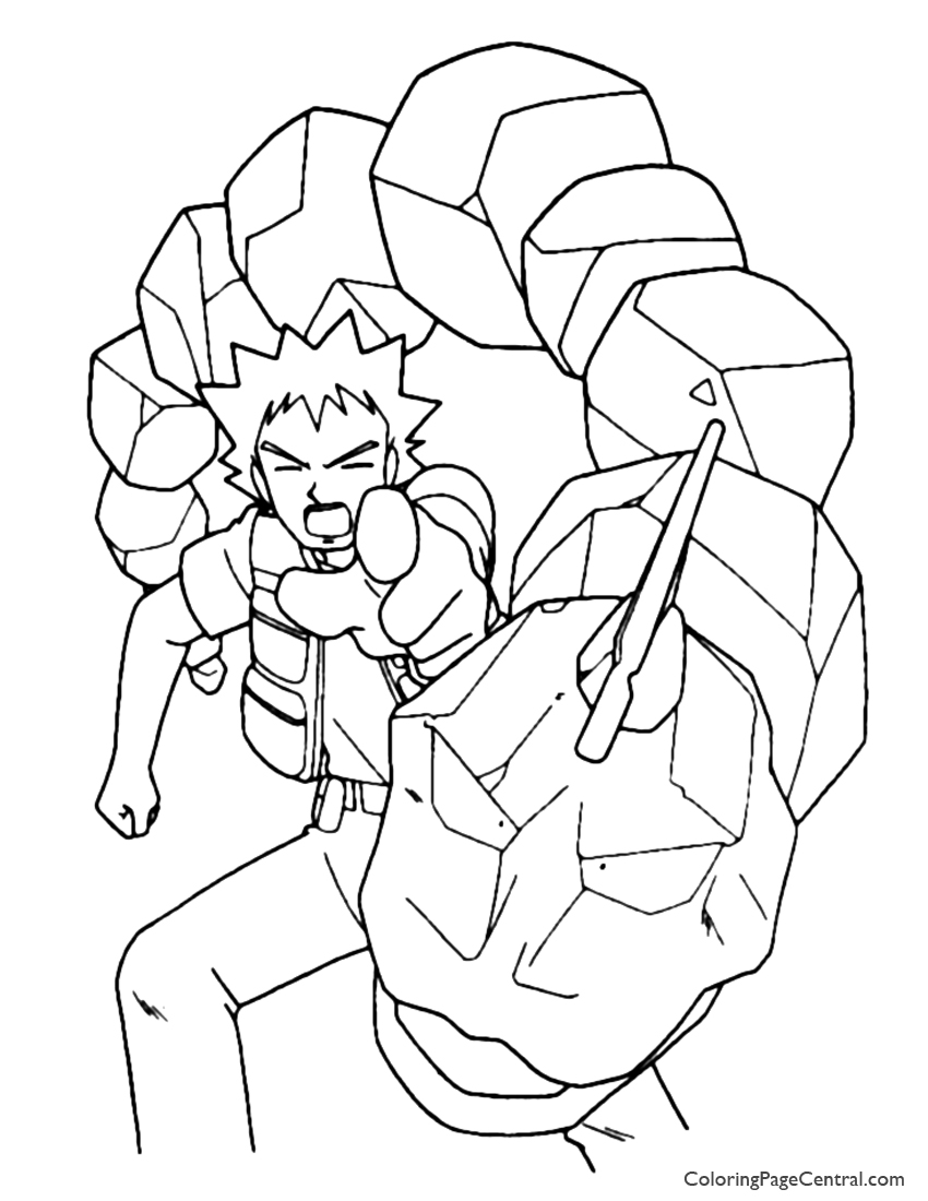 850x1100 Pokemon Brock Coloring Page 01 Coloring Page Central
