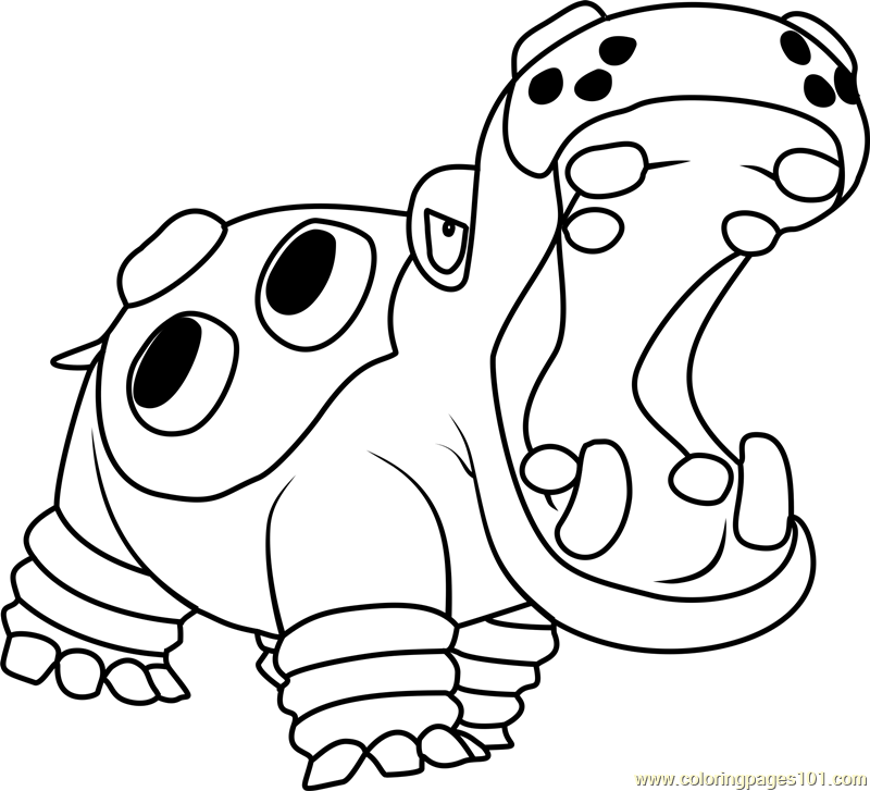 800x727 Hippowdon Pokemon Coloring Page