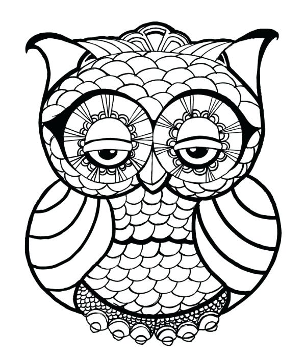 600x699 Free Adult Coloring Pages With Free Owl Coloring Page By Online