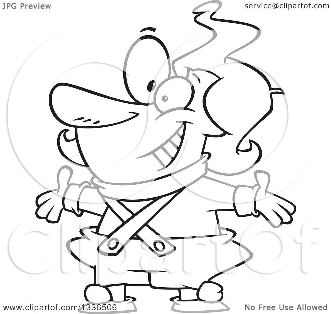 1080x1024 Lineart Clipart Of A Cartoon Black And White Oompa Loopa Welcoming