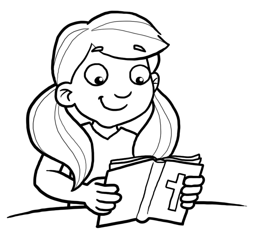 885x827 Coloring Pages Child Reading Bible Open Bible Drawing