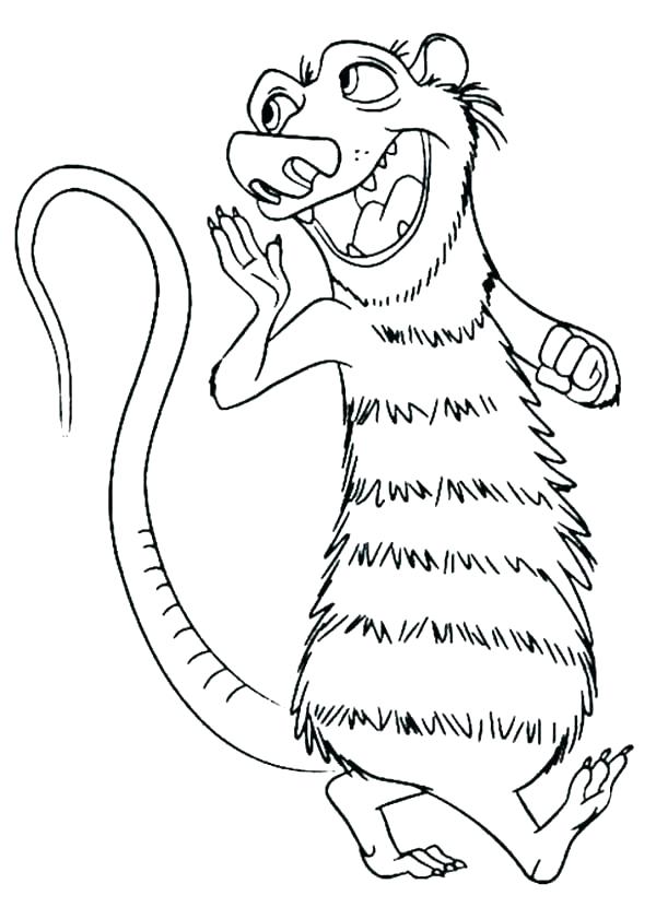 600x841 Crash Bandicoot Coloring Pages Opossum Coloring Pages Possum