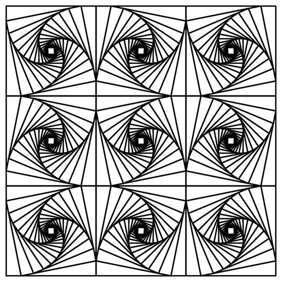 564x564 Optical Illusions Adult Coloring Pages