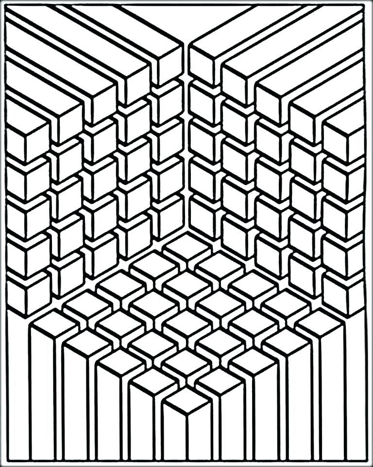 768x960 Optical Illusion Coloring Pages Optical Illusion Coloring Pages