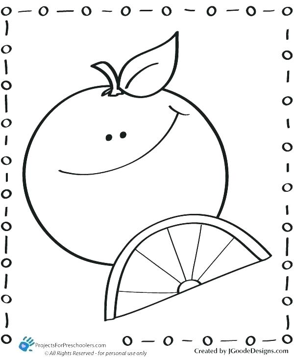 600x738 Orange Coloring Pictures Orange With Simple Lines Orange Juice